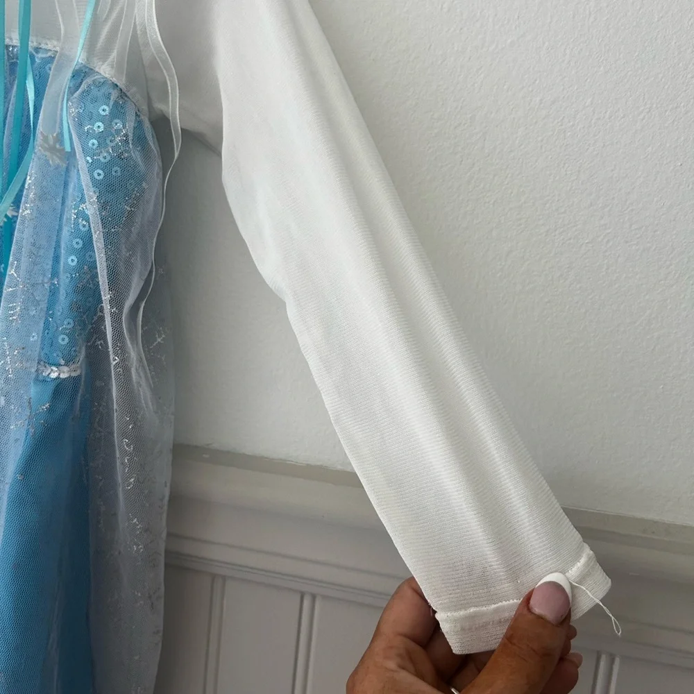 Princess Elsa Halloween Girls 5/6 Costume Frozen Dress with Wand